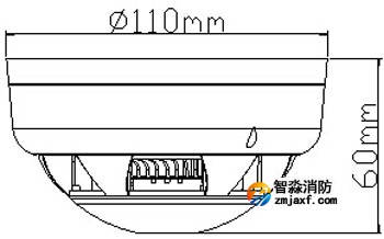 SHS-BK3D點型復合式感煙感溫火災探測器(繼電器型)外形尺寸圖