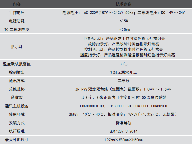 LDT9006EH測溫式電氣火災(zāi)監(jiān)控探測器